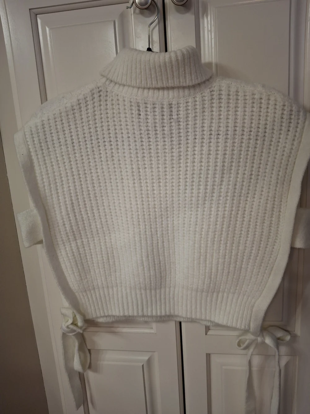 Cider Ivory Cable Knit Turtleneck Sweater Vest - Picture 6 of 13